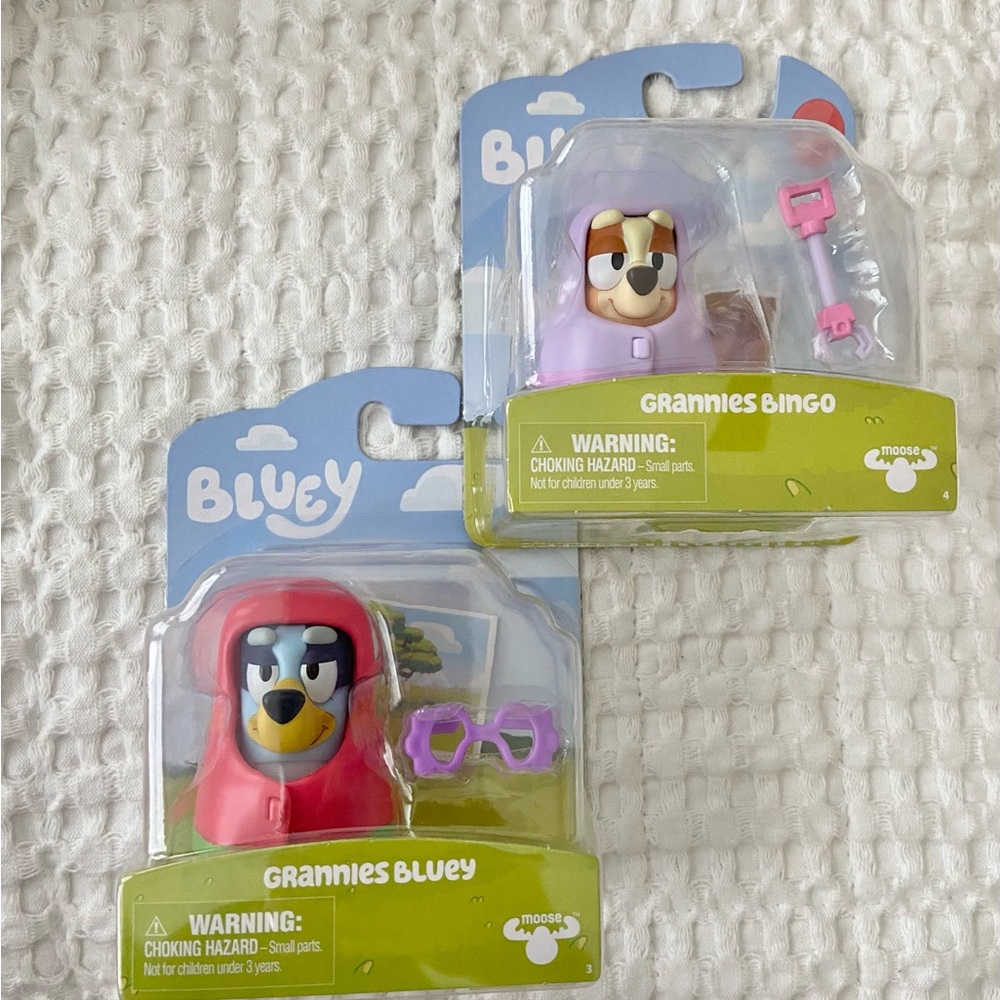 Bluey & Friends Grannies figures SET BLUEY/BINGO JANET/RITA NIB **HARD TO FIND**